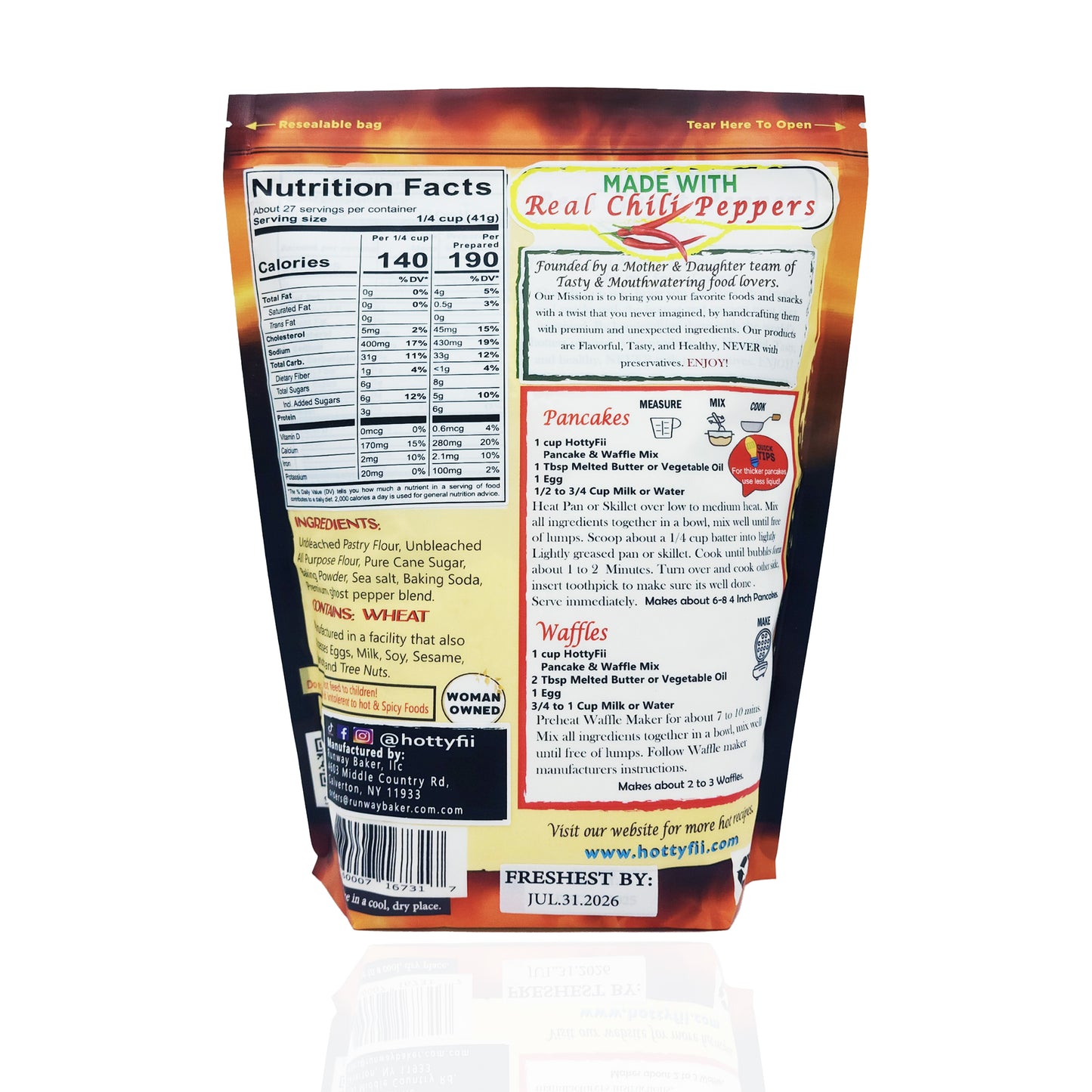 Hot Pancake and Waffle Mix 40 OZ (PACK OF 6)