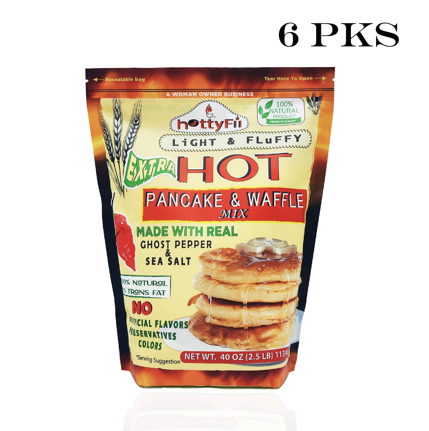 Extra Hot Pancake and Waffle Mix 40 OZ (PACK OF 6)